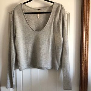 Grey free people cashmere sweater